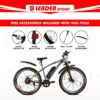 LEADER E-Power L6 27.5T Electric Cycle with Front Suspension & Dual DISC Brake - Grey/Black. Ideal for 12 + Years - Image 2