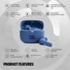 JBL Tune 230NC TWS, Active Noise Cancellation Earbuds with Mic, Massive 40 Hrs Playtime with Speed Charge, Adjustable EQ with JBL APP, 4Mics for Perfect Calls, Google Fast Pair, Bluetooth 5.2 (Blue) - Image 2