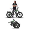 EMotorad Doodle Fat-Tyre Foldable Mountain Electric Cycle, 12.75Ah Removable Battery, LCD Display & USB Charging, 5 Levels of Pedal Assist, Shimano Tourney 7 Speed, 250W BLDC Motor (Black Green) - Image 6