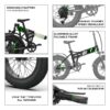 EMotorad Doodle Fat-Tyre Foldable Mountain Electric Cycle, 12.75Ah Removable Battery, LCD Display & USB Charging, 5 Levels of Pedal Assist, Shimano Tourney 7 Speed, 250W BLDC Motor (Black Green) - Image 3